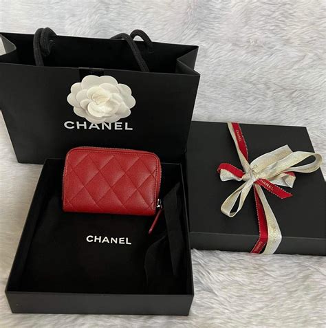 chanel red metallic patent wallet|real real Chanel wallets.